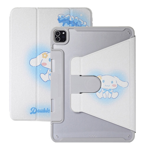 iPad 10.2 2021 / 2020 / 10.5 Split Drawer Rotation Painted Leather Smart Tablet Case - Cute Dog