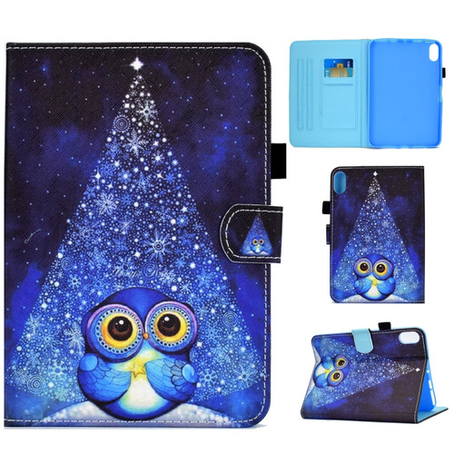 iPad 10th Gen 10.9 2022 Colored Drawing Stitching Smart Leather Tablet Case - Night Sky Owl