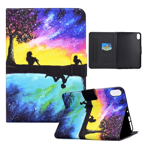 iPad 10th Gen 10.9 2022 Electric Pressed Colored Drawing Smart Leather Tablet Case - Starry Sky Reflection