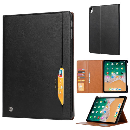 iPad 10th Gen 10.9 2022 Knead Skin Texture Flip Leather Smart Tablet Case - Black