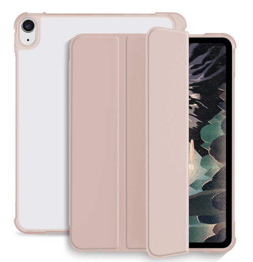 iPad 10th Gen 10.9 2022 3-fold Shockproof Smart Leather Tablet Case - Pink