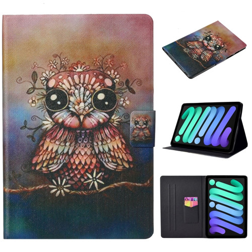 iPad 10th Gen 10.9 2022 Voltage Texture Color Painting Leather Tablet Case - Owl
