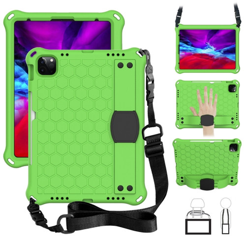 iPad 10th Gen 10.9 2022 Honeycomb Design EVA + PC Anti Falling Tablet Protective Case - Green+Black