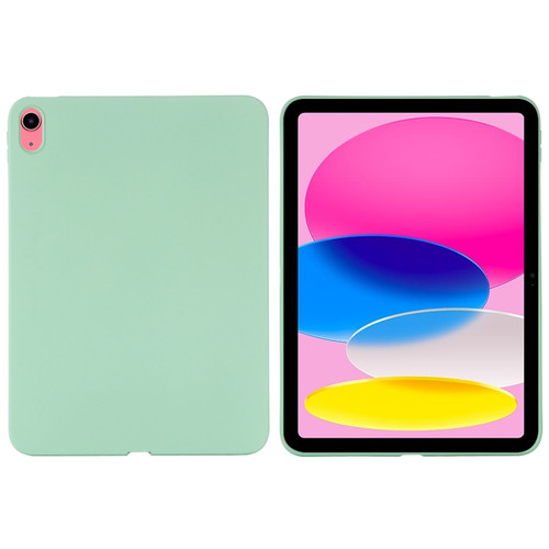 iPad 10th Gen 10.9 2022 Solid Color Liquid Silicone Dropproof Full Coverage Tablet Case - Green