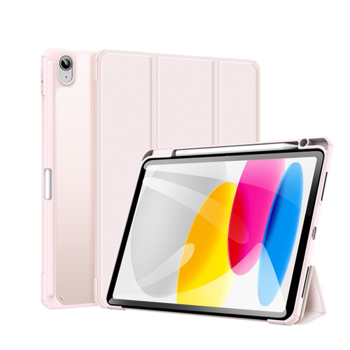 iPad 10th Gen 10.9 2022 DUX DUCIS TOBY Series Antiskid Leather Smart Tablet Case - Pink