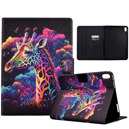 iPad 10th Gen 10.9 2022 Coloured Drawing Smart Leather Tablet Case - Giraffe