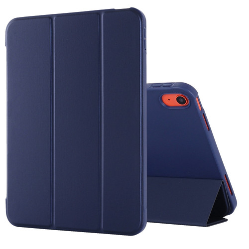 iPad 10th Gen 10.9 2022 Tri-fold Holder Tablet Leather Case - Dark Blue