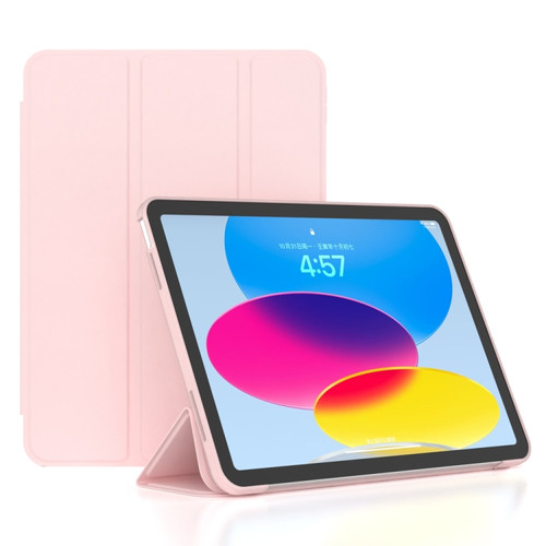 iPad 10th Gen 10.9 2022 3-fold TPU Leather Smart Tablet Case - Pink