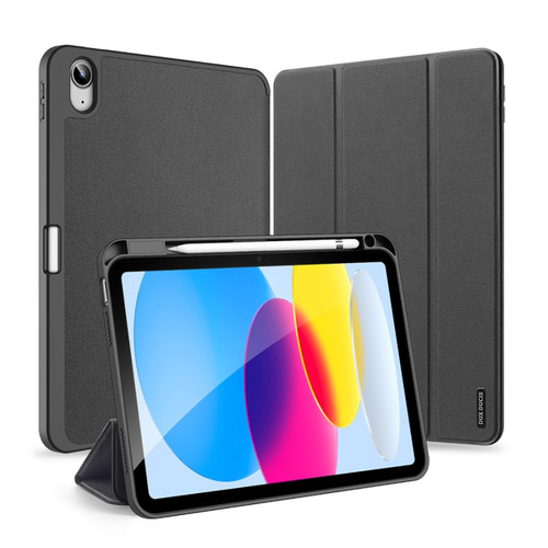 iPad 10th Gen 10.9 2022 DUX DUCIS Domo Series Magnetic Flip Leather Tablet Case - Black