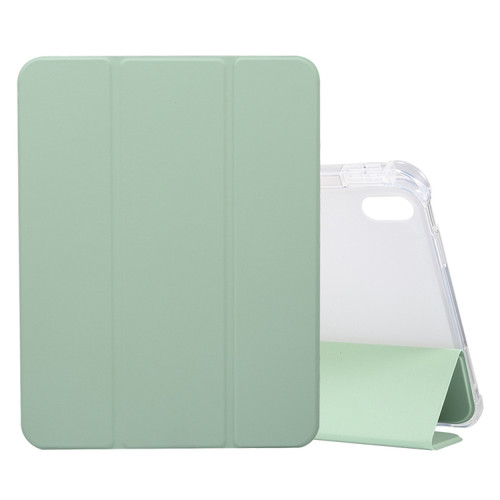 iPad 10th Gen 10.9 2022 3-folding Electric Pressed Skin Texture Leather Tablet Case - Green