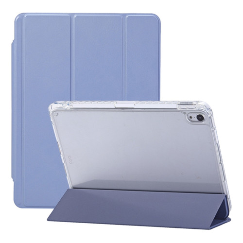 iPad Air 2022 / 2020 10.9 3-Fold Lock Buckle Leather Smart Tablet Case - Lavender Purple