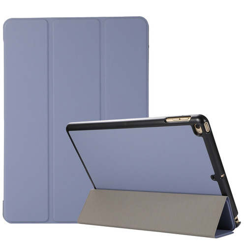 3-folding Skin Texture Horizontal Flip TPU + PU Leather Case with Holder iPad 9.7 - 2018 / 9.7 - 2017 / air / air2 - Lavender Grey