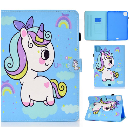 Painted Pattern TPU Horizontal Flip Leather Protective Case iPad Air - 2020 - Rainbow Unicorn