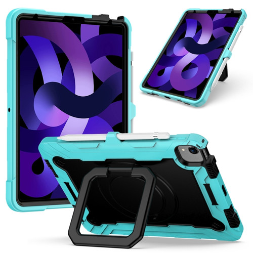 Contrast Color Shockproof Robot Silicone + PC Case with Wristband Holder iPad Air 2022 / 2020 10.9 - Mint Green + Black