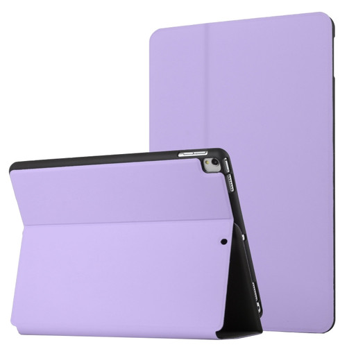 iPad Air 2019/Pro 10.5 2019/10.2 2019&2020 Dual-Folding Horizontal Flip Tablet Leather Case with Holder & Sleep / Wake-up Function - Light Purple