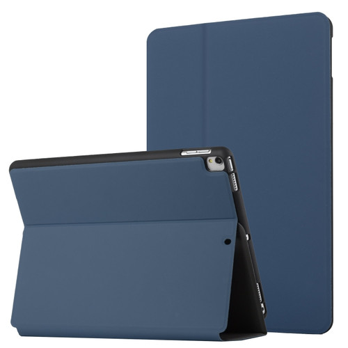 iPad Air 2019/Pro 10.5 2019/10.2 2019&2020 Dual-Folding Horizontal Flip Tablet Leather Case with Holder & Sleep / Wake-up Function - Royal Blue