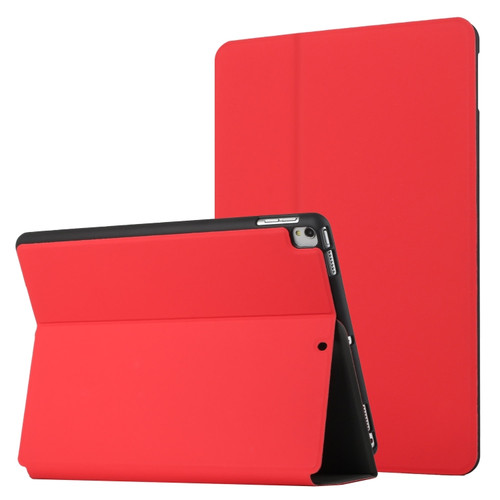 iPad Air 2019/Pro 10.5 2019/10.2 2019&2020 Dual-Folding Horizontal Flip Tablet Leather Case with Holder & Sleep / Wake-up Function - Red