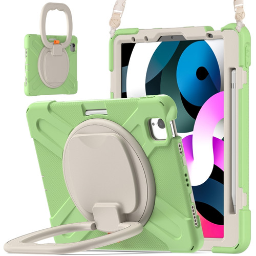 Silicone + PC Protective Case with Holder & Shoulder Strap iPad Air 2022 / 2020 10.9 - Matcha Green