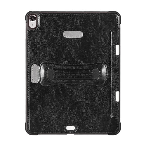 iPad Air 4 / Air 5 360 Degree Rotation Handheld Leather Back Tablet Case with Pencil Slot - Black