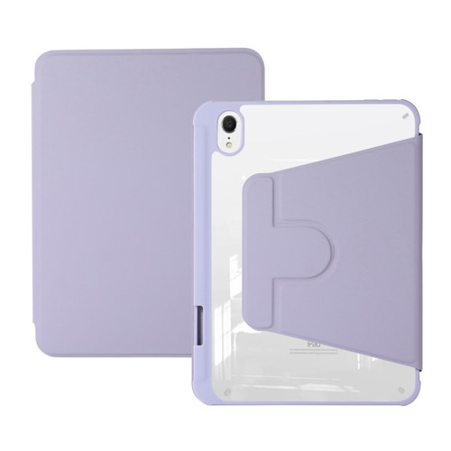 iPad Air 5 2022 / 4 2020 Acrylic Rotatable Holder Tablet Leather Case - Purple