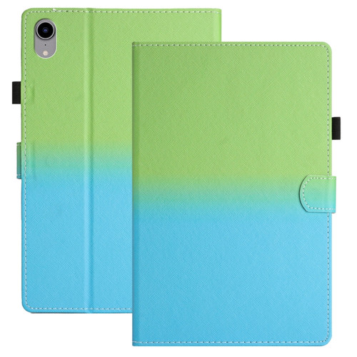 iPad Pro 11 2018 / Air 2022/2020 Stitching Gradient Leather Tablet Case - Green Blue