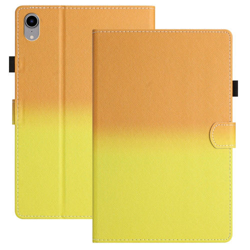 iPad Pro 11 2018 / Air 2022/2020 Stitching Gradient Leather Tablet Case - Orange Yellow