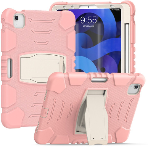 3-Layer PC + Silicone Shockproof Tablet Case with Holder iPad Air 2020 / 2022 10.9 / Pro 11 2022 / 2021 / 2020 / 2018 - Cherry Blossoms Pink