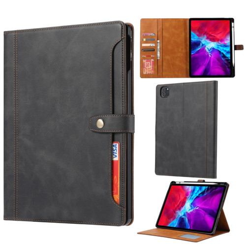 Calf Texture Double Fold Clasp Horizontal Flip Leather Case with Photo Frame & Holder & Card Slots & Wallet iPad Air 2022 / 2020 10.9 - Black