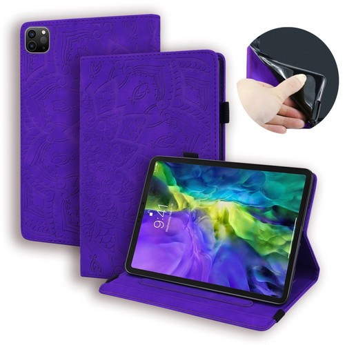 iPad Air 2022 / 2020 10.9 Calf Texture Embossed Horizontal Flip Leather Case with Holder & Card Slots & Photo Frame - Purple