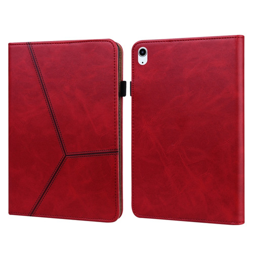 Solid Color Embossed Striped Smart Leather Case iPad Air 2022 / Air 2020 10.9 - Red