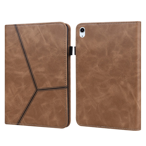 Solid Color Embossed Striped Smart Leather Case iPad Air 2022 / Air 2020 10.9 - Brown