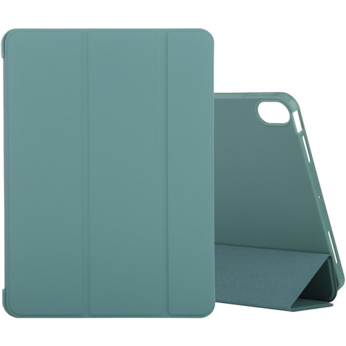 iPad Air 2022 / 2020 10.9 Silicone 3-Folding Full Coverage Leather Case - Light Green