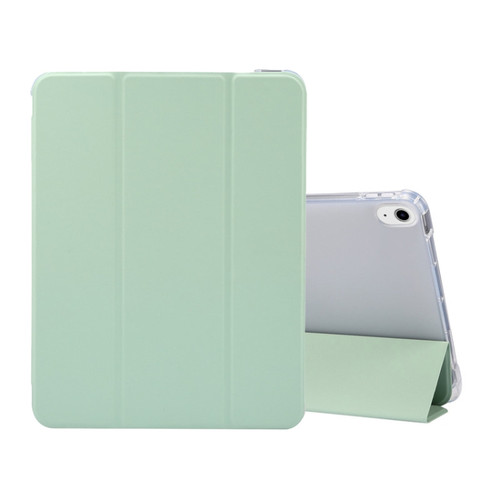 iPad Air 2022 / 2020 10.9 3-folding Electric Pressed Skin Texture Smart Leather Tablet Case - Green