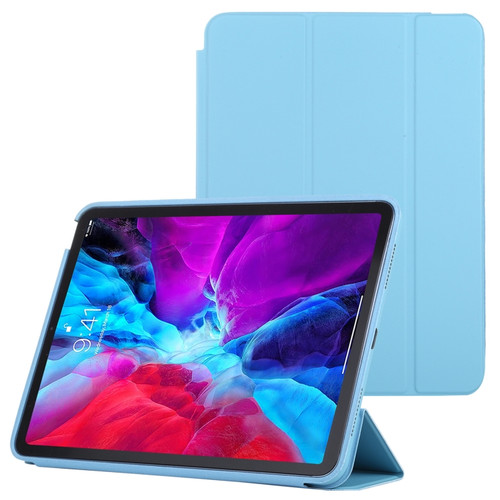 3-fold Horizontal Flip Smart Leather Case with Sleep / Wake-up Function & Holder iPad Air 2022 / 2020 10.9 - Blue