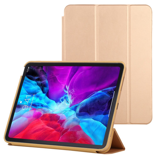 3-fold Horizontal Flip Smart Leather Case with Sleep / Wake-up Function & Holder iPad Air 2022 / 2020 10.9 - Gold