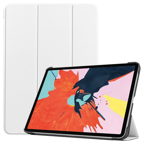 iPad Air 2022 / 2020 10.9 Custer Texture Horizontal Flip Leather Case with Three-folding Holder & Sleep / Wake-up Function - White