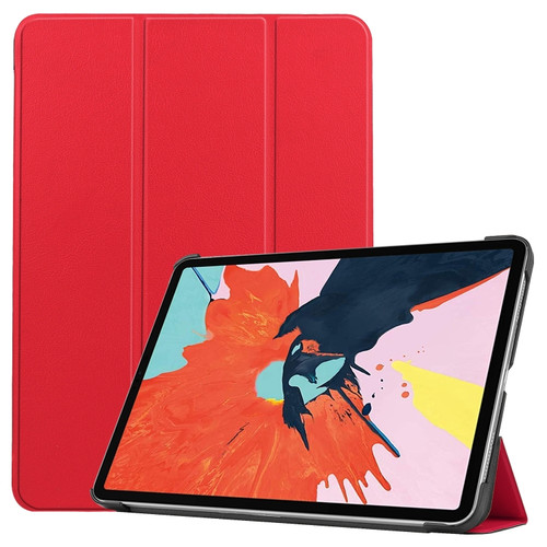 iPad Air 2022 / 2020 10.9 Custer Texture Horizontal Flip Leather Case with Three-folding Holder & Sleep / Wake-up Function - Red