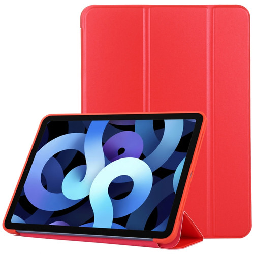 TPU Three-fold Horizontal Flip Smart Leather Case with Sleep / Wake-up Function & Holder iPad Air 2022 / 2020 10.9 - Red