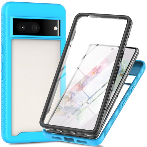 Googel Pixel 7 Pro Starry Sky Full Body Hybrid Shockproof Phone Case - Light Blue