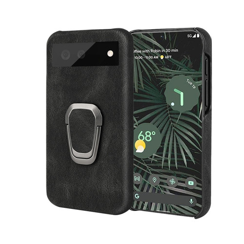 Google Pixel 6 Pro Ring Holder PU Phone Case - Black