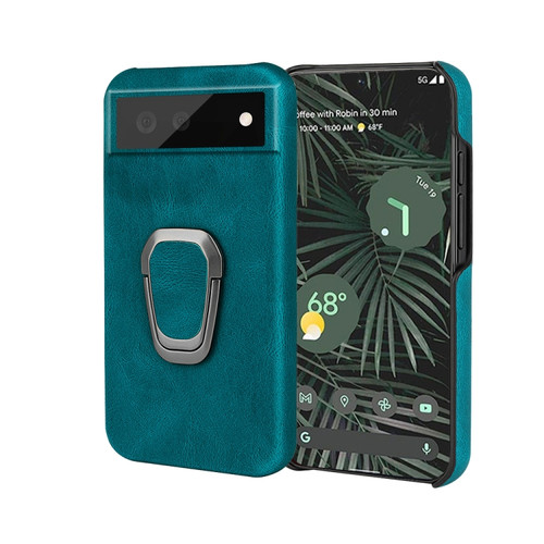 Google Pixel 6 Pro Ring Holder PU Phone Case - Cyan