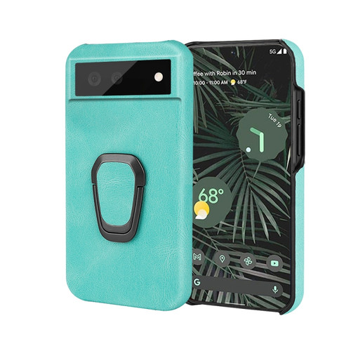 Google Pixel 6 Pro Ring Holder PU Phone Case - Mint Green