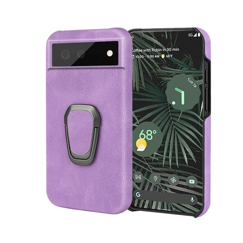 Google Pixel 6 Pro Ring Holder PU Phone Case - Purple