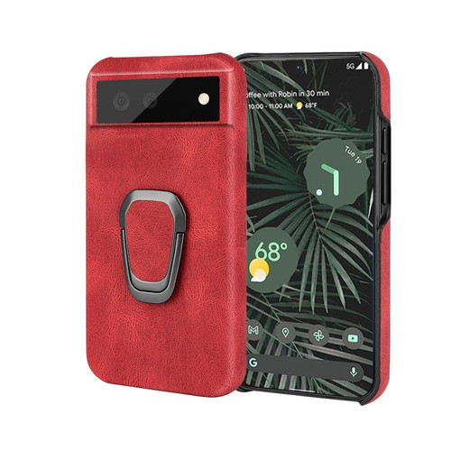 Google Pixel 6 Pro Ring Holder PU Phone Case - Red