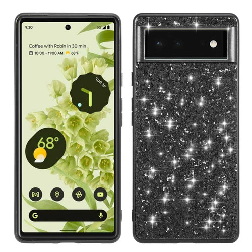 Google Pixel 7 / 7 Pro Glitter Powder Shockproof TPU Phone Case - Black