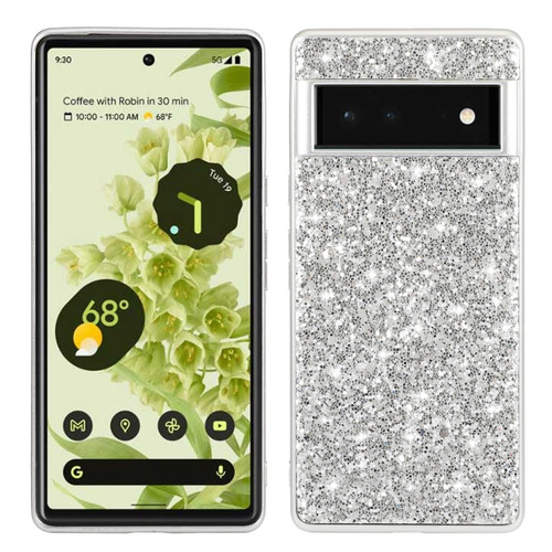 Google Pixel 7 / 7 Pro Glitter Powder Shockproof TPU Phone Case - Silver