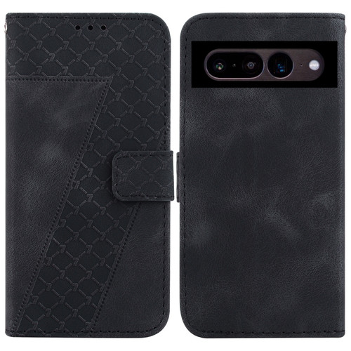 Google Pixel 7 Pro 5G 7-shaped Embossed Leather Phone Case - Black