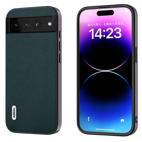 Google Pixel 7 Pro 5G ABEEL Genuine Leather Luolai Series Phone Case - Dark Green