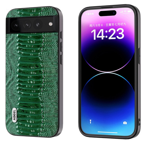 Google Pixel 7 Pro 5G ABEEL Genuine Leather Weilai Series Phone Case - Green