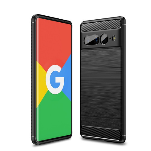 Google Pixel 7 Pro 5G Brushed Texture Carbon Fiber TPU Phone Case - Black